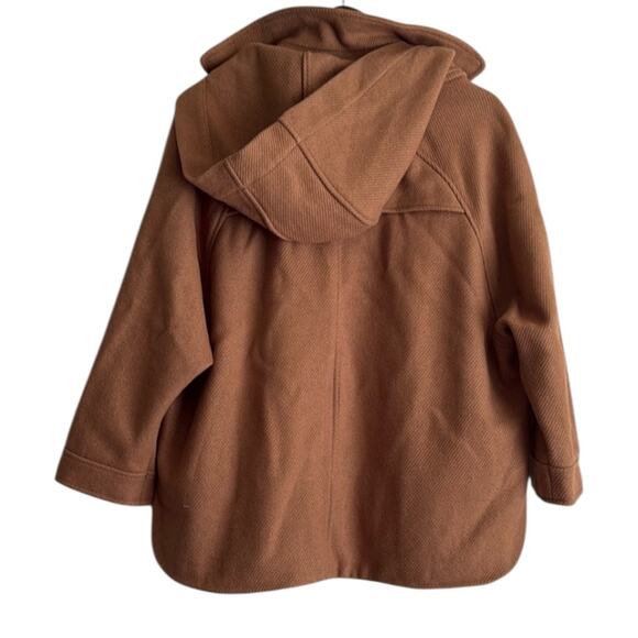 MNG by Mango Brown Wool Hooded Coat Sz S - Picture 7 of 7